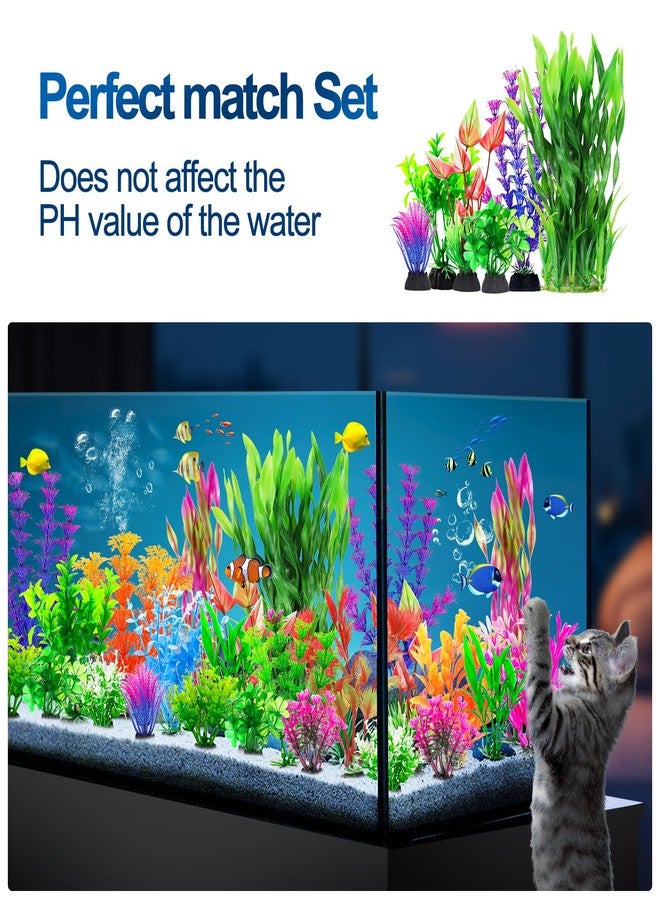 CousDUoBe Fish Tank Decorations Plants, 25pcs Plastic Plants Decorations Fish Tank Accessories Aquarium Decor Plastic Plants - Image 5